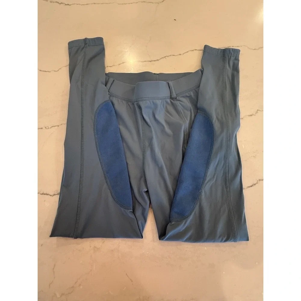Santiny Riding Pants Youth Girls Large Equestrian, Blue-grayish